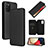 Leather Case Stands Flip Cover Holder L07Z for Samsung Galaxy A03s Black