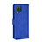 Leather Case Stands Flip Cover Holder L07Z for Samsung Galaxy A12 Blue