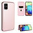 Leather Case Stands Flip Cover Holder L07Z for Samsung Galaxy A71 4G A715 Rose Gold