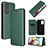 Leather Case Stands Flip Cover Holder L07Z for Samsung Galaxy A72 4G Green
