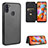 Leather Case Stands Flip Cover Holder L07Z for Samsung Galaxy M11 Black