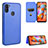 Leather Case Stands Flip Cover Holder L07Z for Samsung Galaxy M11 Blue