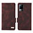 Leather Case Stands Flip Cover Holder L07Z for Vivo V21e 4G Brown