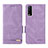 Leather Case Stands Flip Cover Holder L07Z for Vivo Y20a Purple