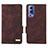 Leather Case Stands Flip Cover Holder L07Z for Vivo Y52 5G Brown