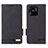 Leather Case Stands Flip Cover Holder L07Z for Xiaomi Redmi 10 India Black