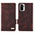 Leather Case Stands Flip Cover Holder L07Z for Xiaomi Redmi Note 10 4G Brown