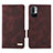 Leather Case Stands Flip Cover Holder L07Z for Xiaomi Redmi Note 11 SE 5G Brown