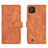 Leather Case Stands Flip Cover Holder L08Z for Realme C20 Brown