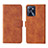 Leather Case Stands Flip Cover Holder L08Z for Realme C35 Brown