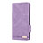 Leather Case Stands Flip Cover Holder L08Z for Samsung Galaxy S22 Plus 5G Purple