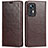 Leather Case Stands Flip Cover Holder L09 for Xiaomi Mi 12 Pro 5G Brown