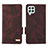 Leather Case Stands Flip Cover Holder L09Z for Samsung Galaxy A22 4G Brown