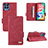 Leather Case Stands Flip Cover Holder L09Z for Samsung Galaxy M33 5G Red