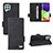 Leather Case Stands Flip Cover Holder L10Z for Samsung Galaxy A22 4G Black