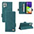 Leather Case Stands Flip Cover Holder L10Z for Samsung Galaxy A22 4G Green