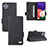 Leather Case Stands Flip Cover Holder L10Z for Samsung Galaxy A22 5G Black