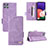 Leather Case Stands Flip Cover Holder L10Z for Samsung Galaxy A22 5G Purple