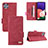 Leather Case Stands Flip Cover Holder L10Z for Samsung Galaxy A22 5G Red