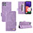 Leather Case Stands Flip Cover Holder L10Z for Samsung Galaxy F42 5G Purple