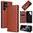 Leather Case Stands Flip Cover Holder L10Z for Samsung Galaxy S21 Ultra 5G