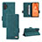 Leather Case Stands Flip Cover Holder L11Z for Samsung Galaxy A32 4G Green