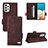 Leather Case Stands Flip Cover Holder L11Z for Samsung Galaxy A53 5G Brown