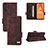 Leather Case Stands Flip Cover Holder L11Z for Samsung Galaxy M32 5G Brown