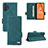 Leather Case Stands Flip Cover Holder L11Z for Samsung Galaxy M32 5G Green