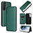 Leather Case Stands Flip Cover Holder L11Z for Samsung Galaxy S21 FE 5G Green