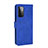 Leather Case Stands Flip Cover Holder L12Z for Samsung Galaxy A72 4G Blue