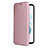 Leather Case Stands Flip Cover Holder L12Z for Samsung Galaxy S21 FE 5G Rose Gold