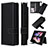 Leather Case Stands Flip Cover Holder L17Z for Samsung Galaxy Z Fold3 5G Black