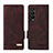 Leather Case Stands Flip Cover Holder L18Z for Samsung Galaxy Z Fold3 5G Brown