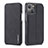 Leather Case Stands Flip Cover Holder LC1 for Apple iPhone 13 Black