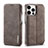 Leather Case Stands Flip Cover Holder LC1 for Apple iPhone 14 Pro Max Gray