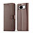 Leather Case Stands Flip Cover Holder LC1 for Google Pixel 7a 5G Brown