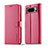 Leather Case Stands Flip Cover Holder LC1 for Google Pixel 8 Pro 5G Hot Pink