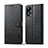 Leather Case Stands Flip Cover Holder LC1 for Oppo A58 4G Black