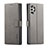 Leather Case Stands Flip Cover Holder LC1 for Samsung Galaxy A13 4G Gray