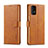 Leather Case Stands Flip Cover Holder LC1 for Samsung Galaxy A53 5G Light Brown