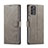 Leather Case Stands Flip Cover Holder LC1 for Samsung Galaxy A73 5G Gray