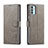 Leather Case Stands Flip Cover Holder LC1 for Samsung Galaxy M23 5G Gray