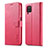 Leather Case Stands Flip Cover Holder LC1 for Samsung Galaxy M32 4G Hot Pink