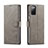 Leather Case Stands Flip Cover Holder LC1 for Samsung Galaxy M52 5G Gray