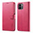 Leather Case Stands Flip Cover Holder LC1 for Xiaomi Poco C50 Hot Pink