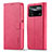 Leather Case Stands Flip Cover Holder LC1 for Xiaomi Redmi Note 11E Pro 5G Hot Pink