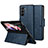 Leather Case Stands Flip Cover Holder LD1 for Samsung Galaxy Z Fold5 5G Blue