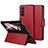 Leather Case Stands Flip Cover Holder LD1 for Samsung Galaxy Z Fold5 5G Red