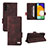 Leather Case Stands Flip Cover Holder LZ3 for Samsung Galaxy A04s Brown